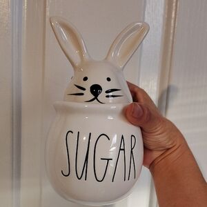 White Bunny Sugar Jar